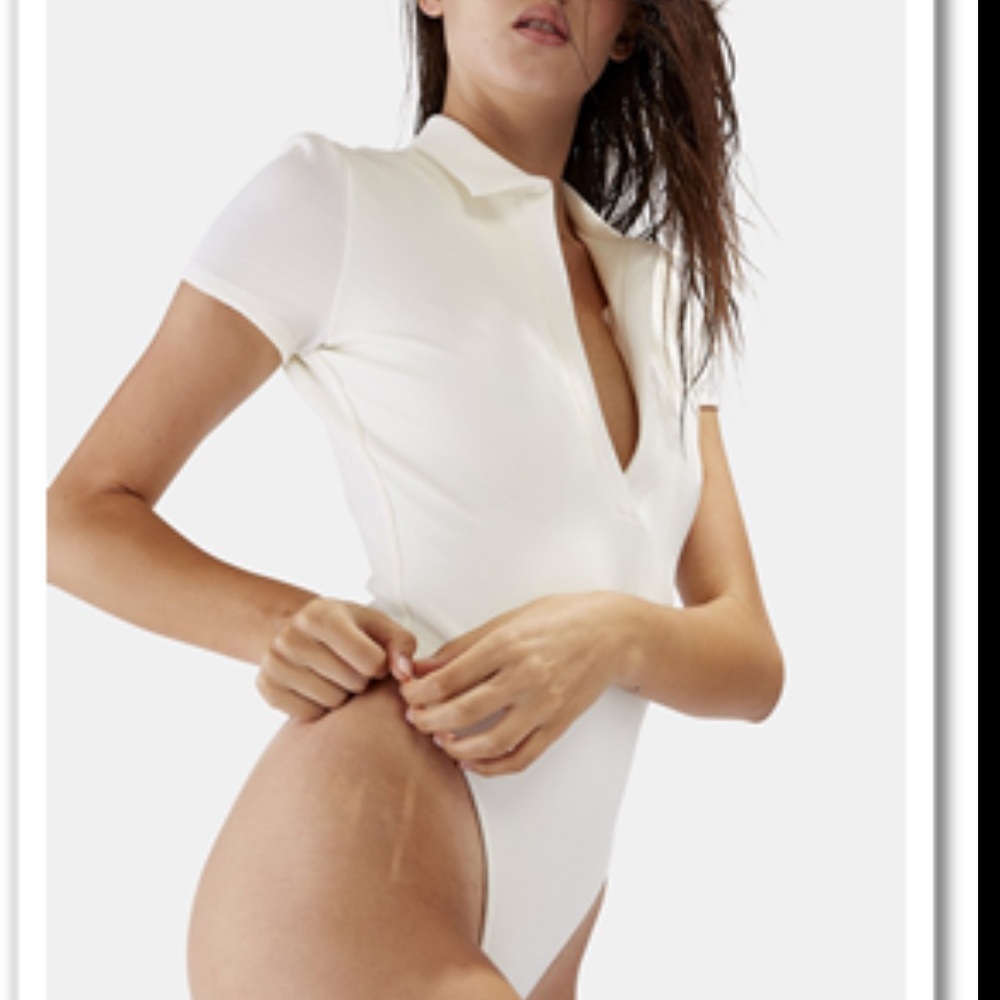 SOLID & STRIPED Ivory Collared Bodysuit - Picture 5 of 6